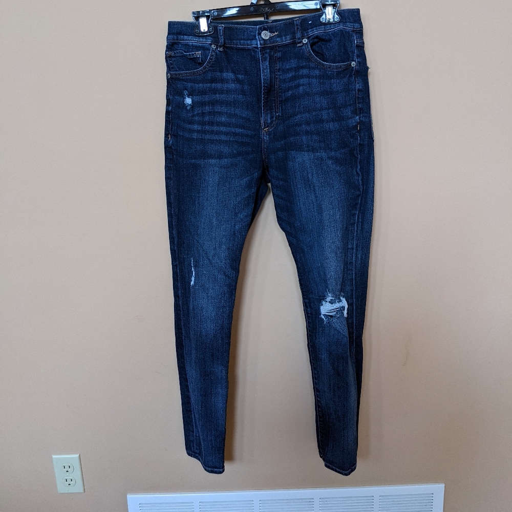 Express Dark Wash Distressed Jeans